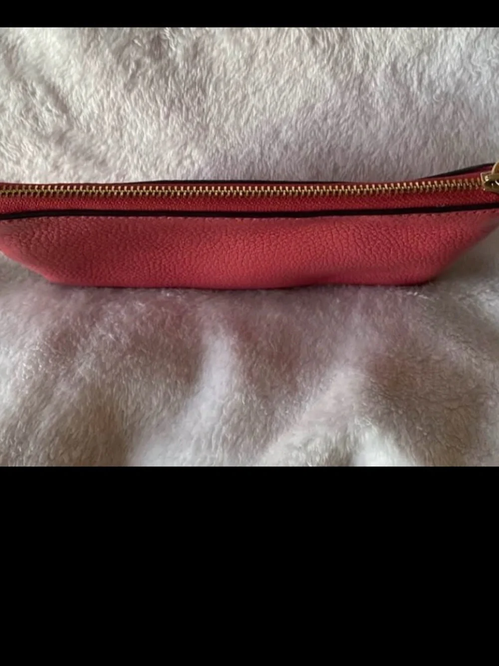 Coach Red Pebbled Leather Embossed Carriage Wristlet